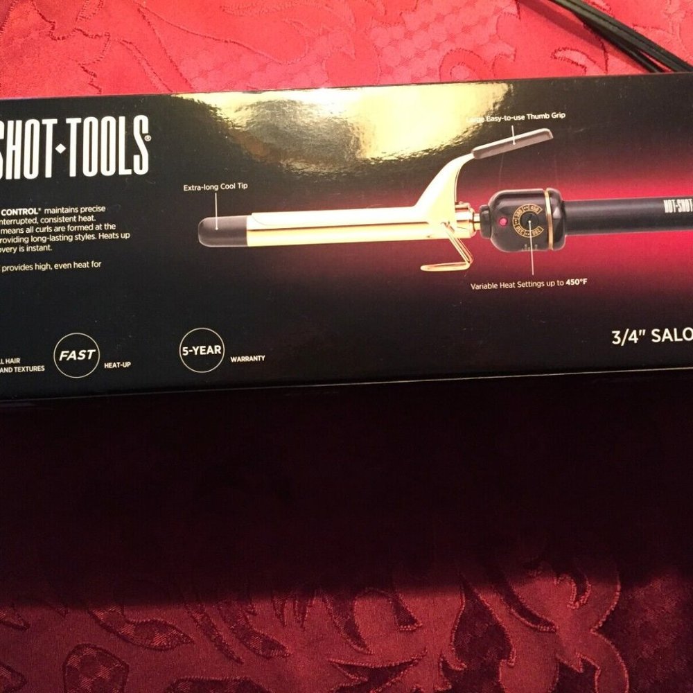 Hot-Shot-Tools 3/4 " Salon Curling Iron - never unboxed 24K Gold NEW